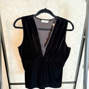 Elegant Black Velvet Top by Jessica
